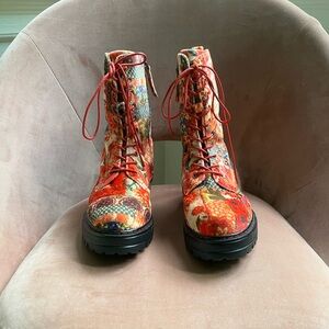 Aerosoles zip up boots, Laura Ashley collaboration